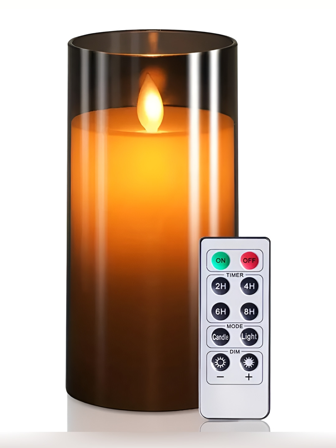 LTETTES Pillar LED Acrylic Glass1-GREYP1 Scented Solid Geometric Regular Jar Candles