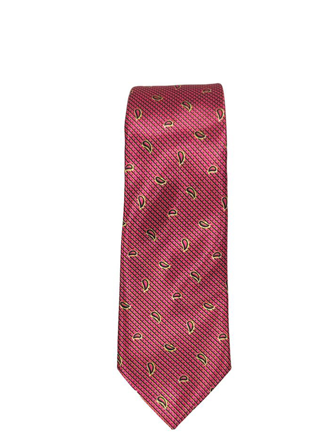 RARE COMBEE GROUP Men Printed Silk Neck Tie Pocket Square & Cufflinks Accessory Gift Set