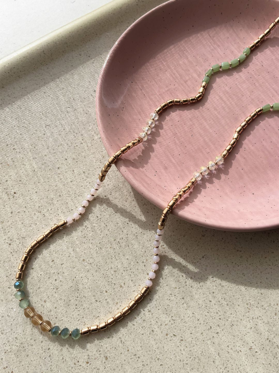 Accessorize Gold-Plated Artificial Beads Beaded Rope Chain