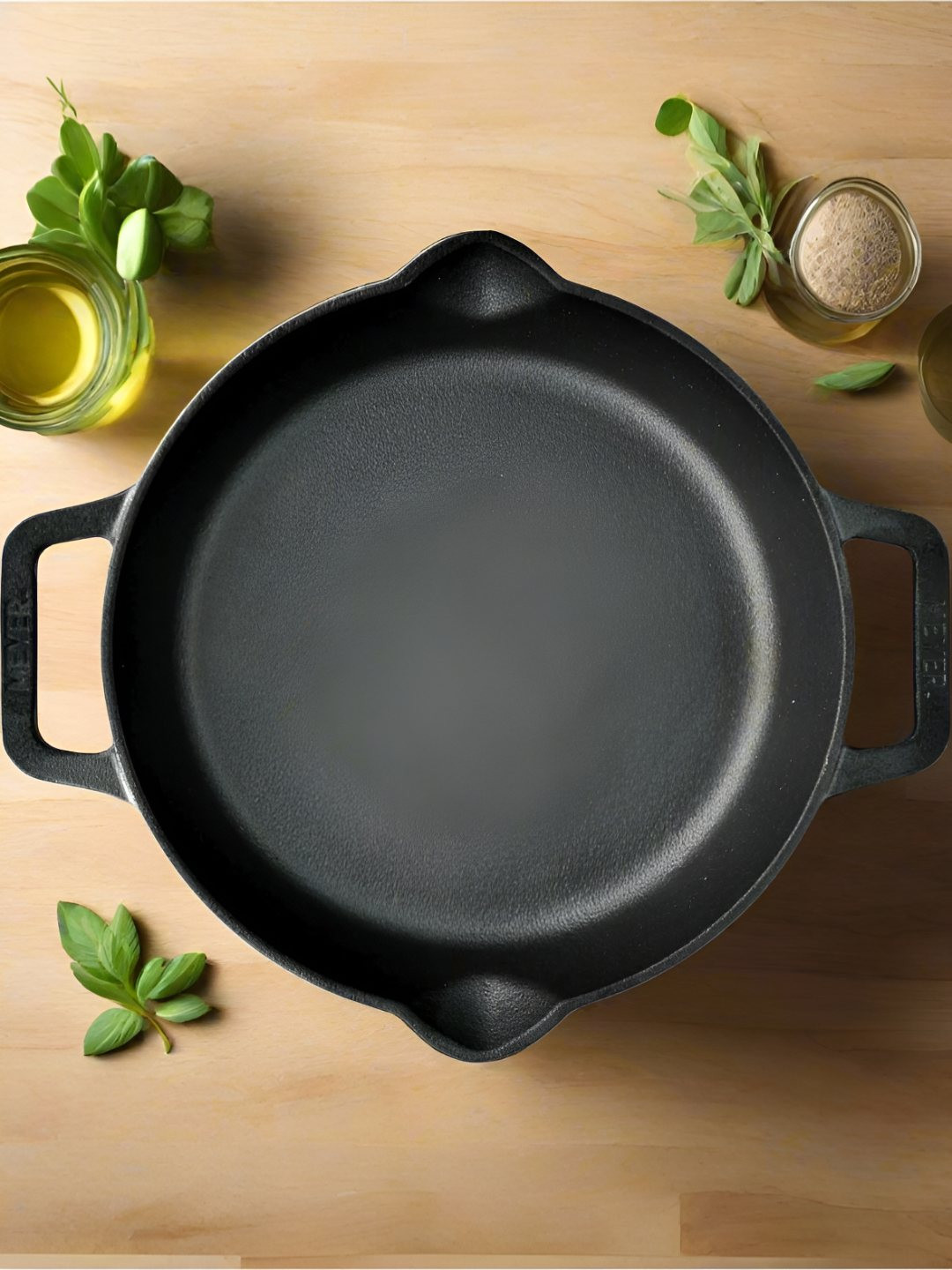 Nyra Kitchenware Black Cast Iron Non-Stick Pre-Seasoned Cast Iron Skillet Pan