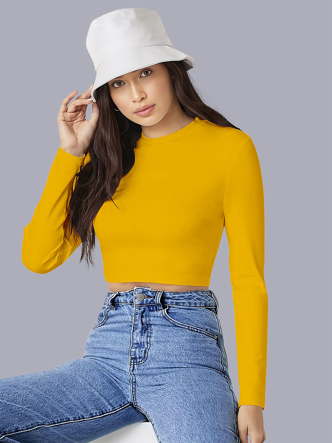 Dream Beauty Fashion Solid Crew Neck Long Sleeves Top