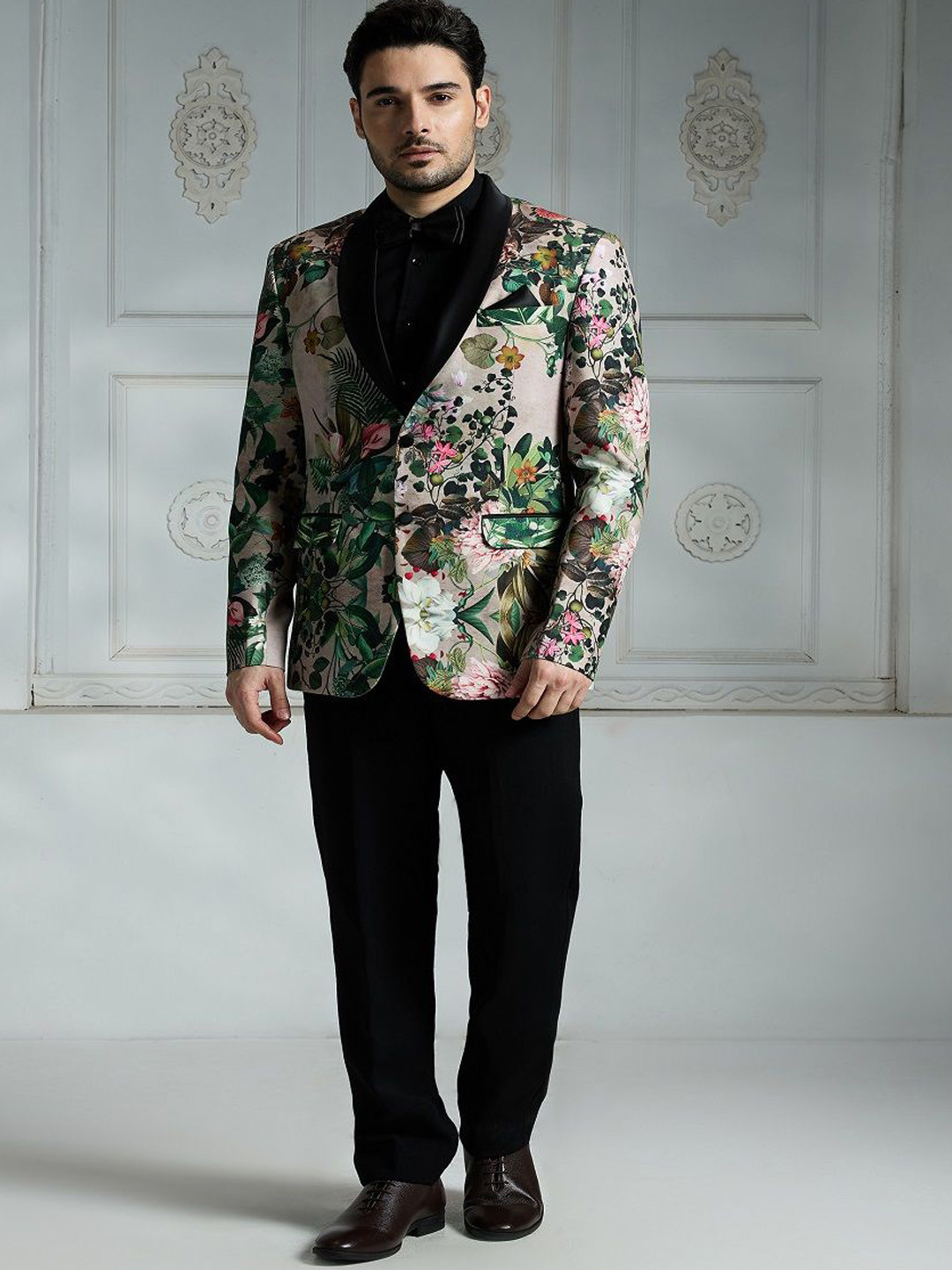 Rivaar By Rocky Star Men Printed Single Breasted Blazer