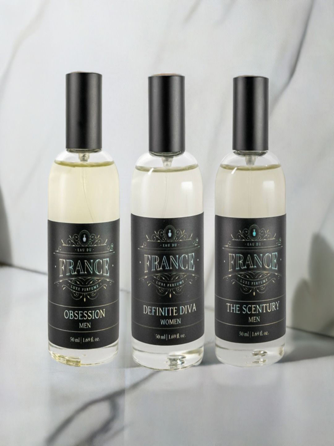 Eau DuFrance Set Of 3 Definite Diva The Scentury & Obsession Eau De Parfum - 50 ml Each