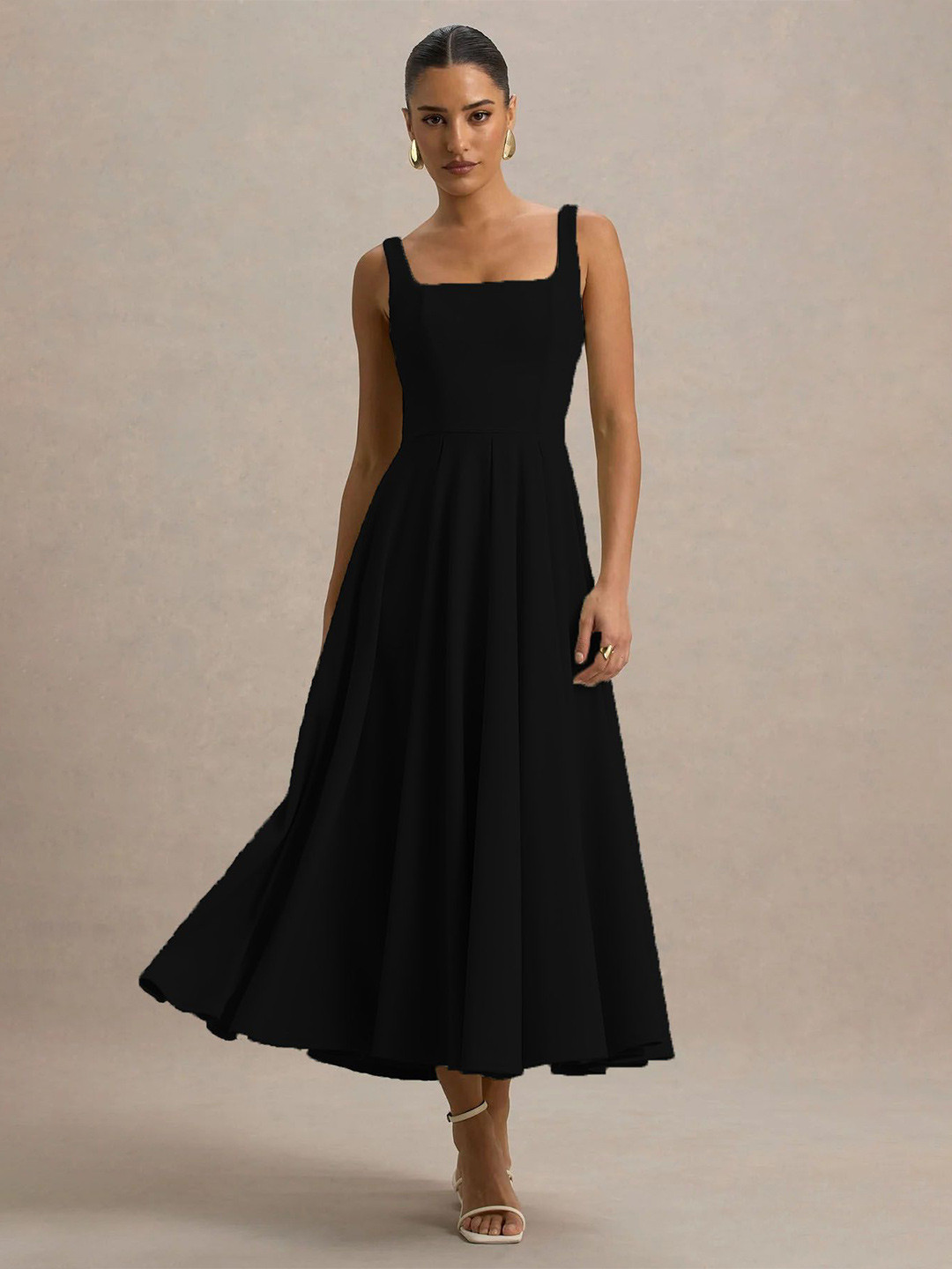 TRAQUILA Fit & Flare Midi Dress