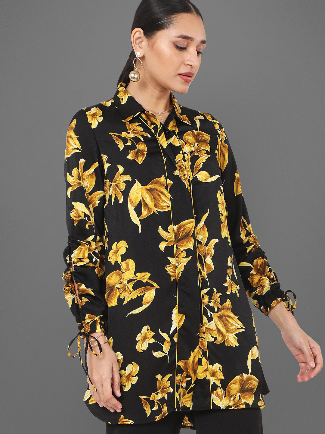 Tamiska By Narendra Kumar Shirt Collar Printed Tunic