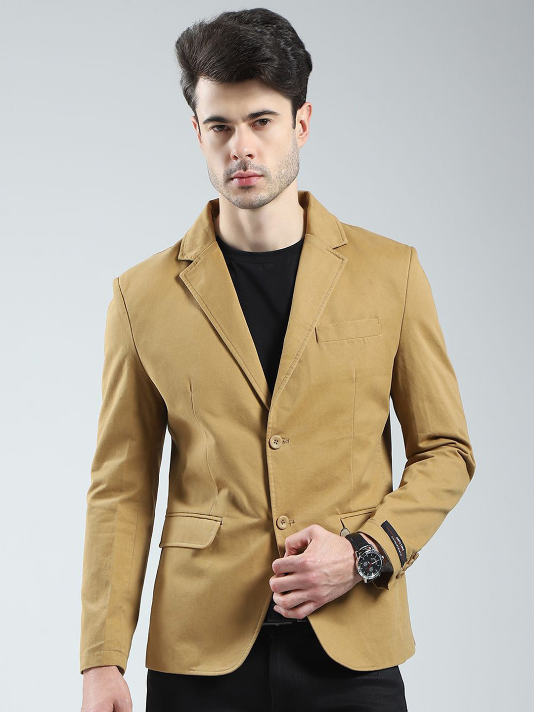 Monte Carlo Men Single Breasted Cotton Blazer