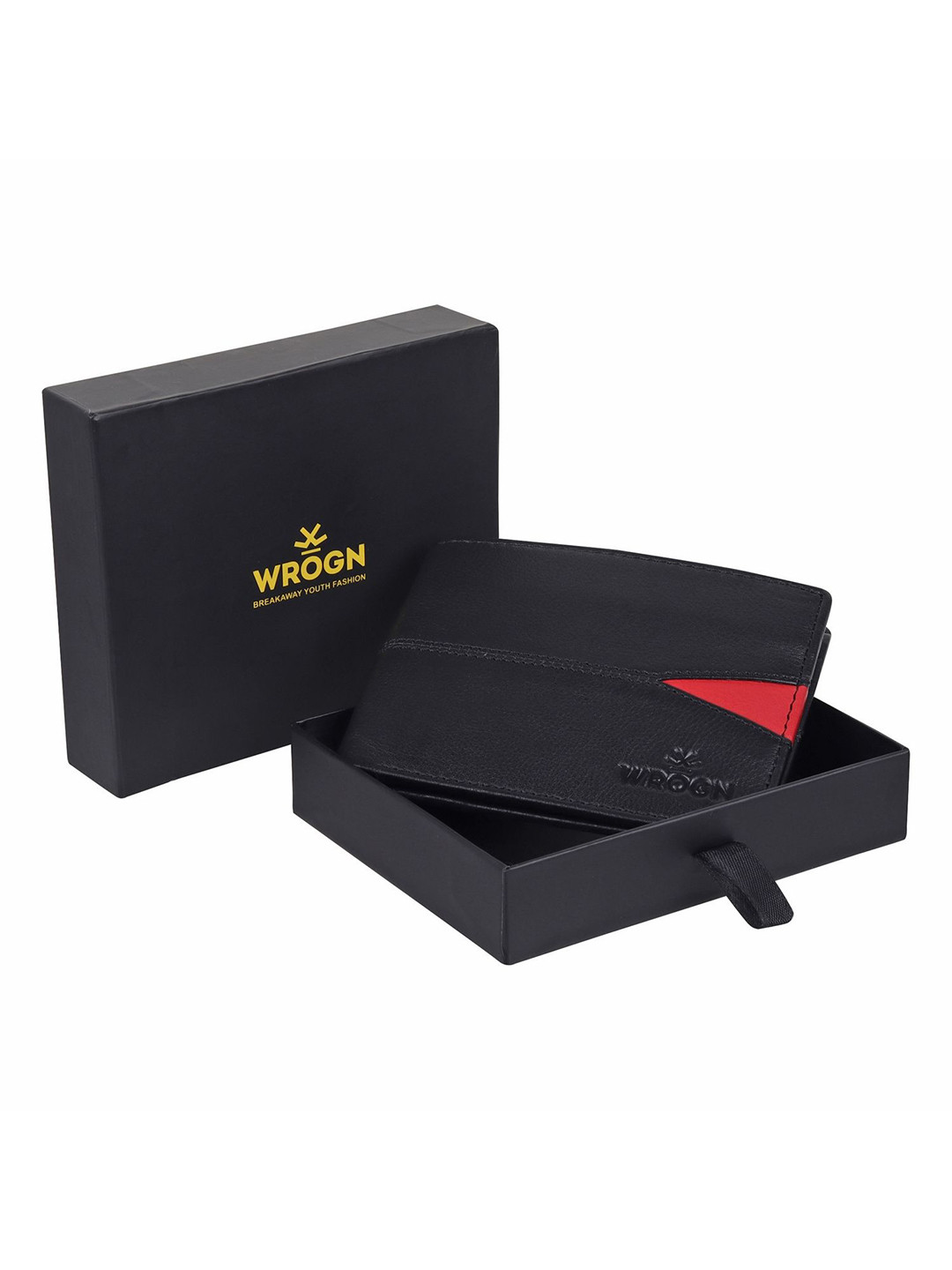 WROGN Men Leather Two Fold Wallet