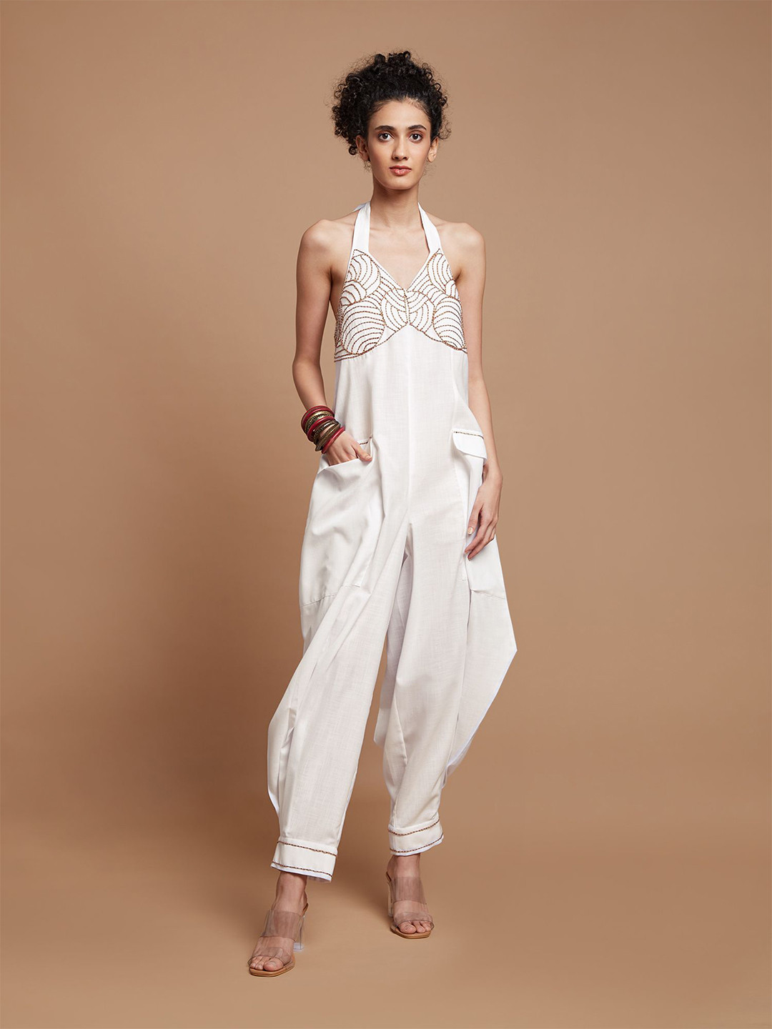 Chhaya Gandhi Design Studio Halter Neck Basic Jumpsuit