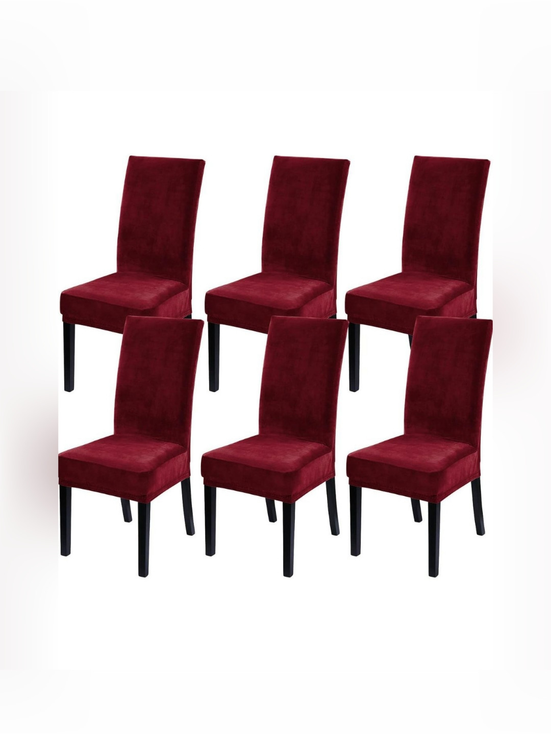 GIFTS ISLAND Set Of 6 Maroon Chair Covers
