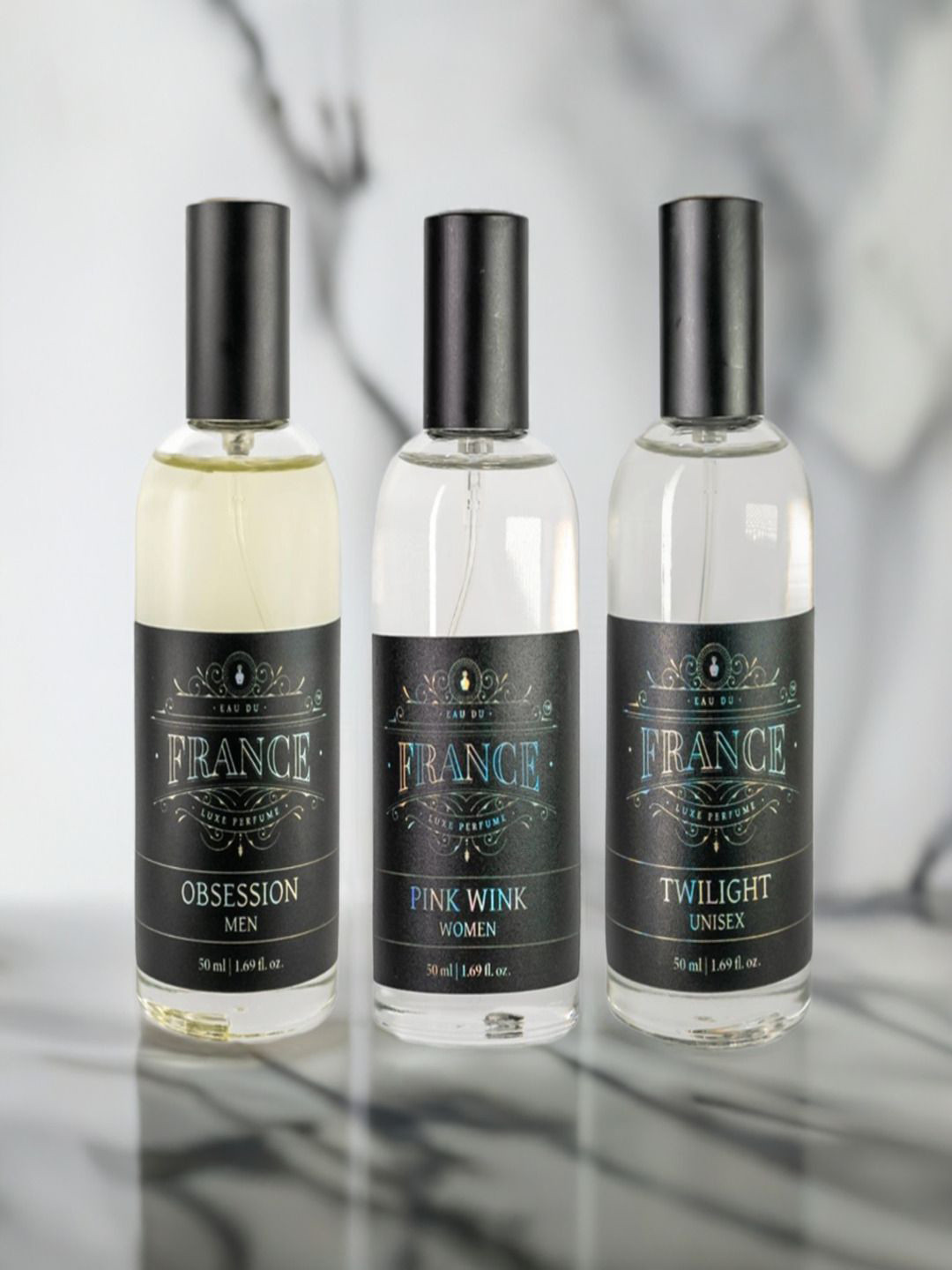 Eau DuFrance Set Of 3 Twilight With Obsession & Pink Wink Eau De Parfum - 50 ml Each