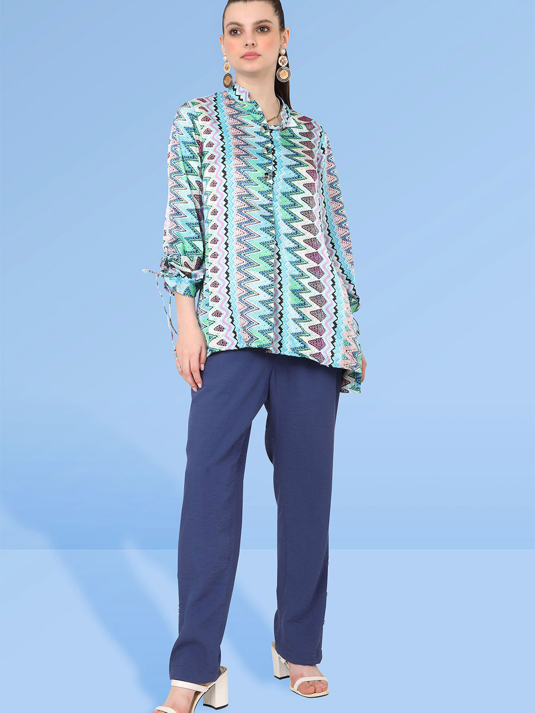 Tamiska By Narendra Kumar Tribal Print Shirt Style Top