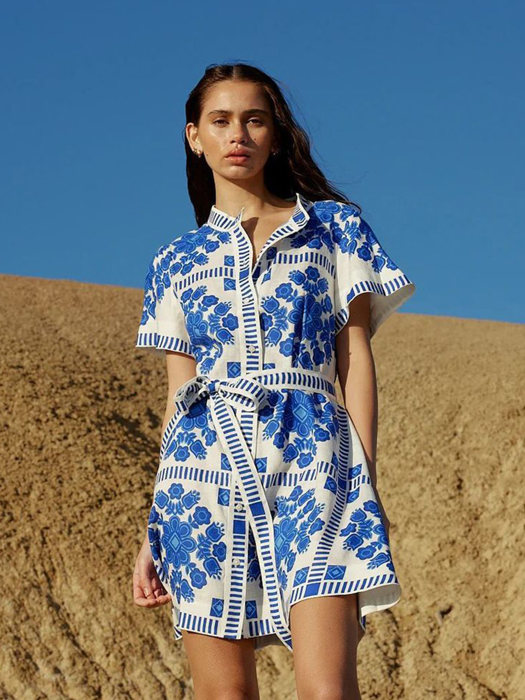 Routes by All About You Floral Print Shirt Mini Dress