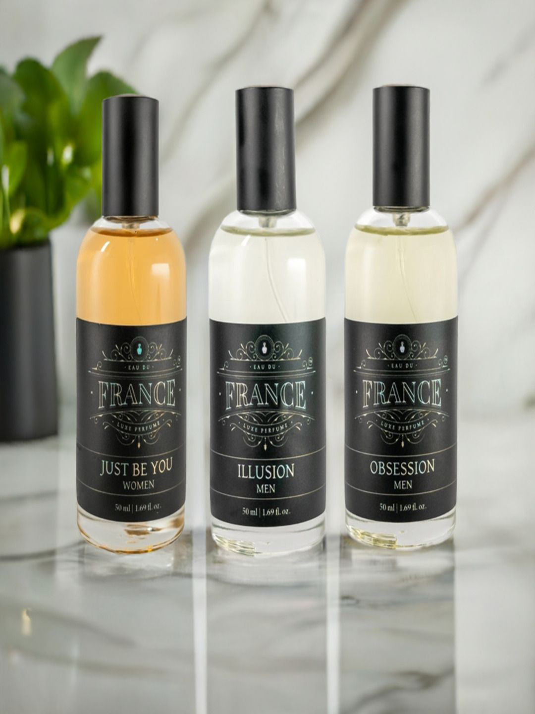 Eau DuFrance Set Of 3 Obsession Just Be You & Illusion Eau De Parfum - 50 ml Each