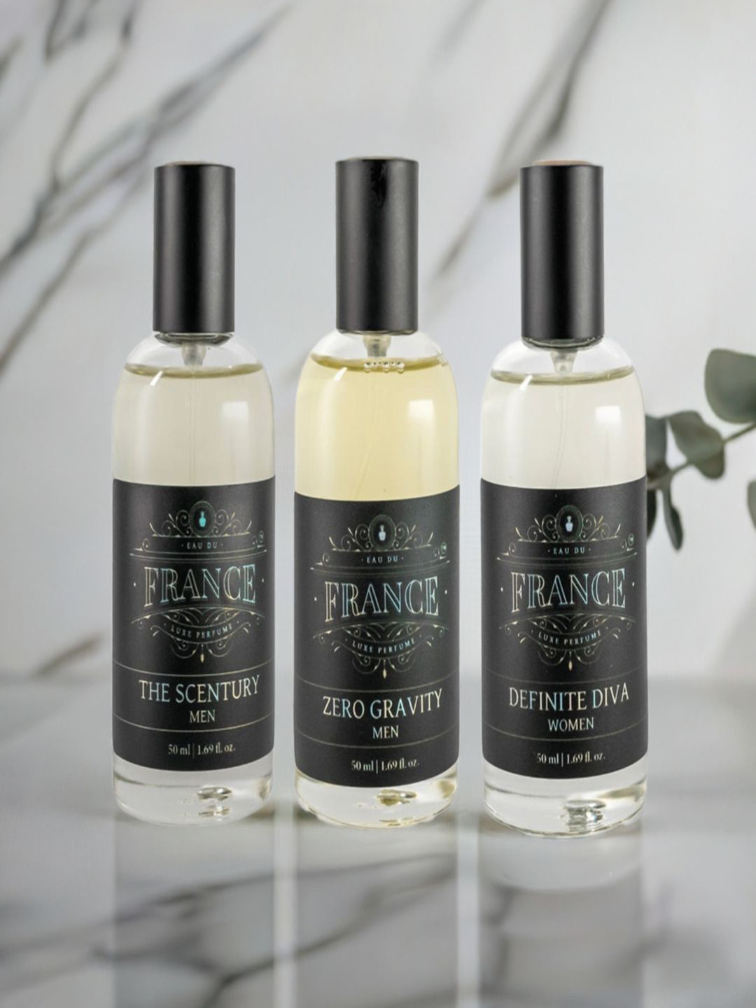 Eau DuFrance Set Of 3 The Scentury Definite Diva & Zero Gravity Eau De Parfum - 50 ml Each