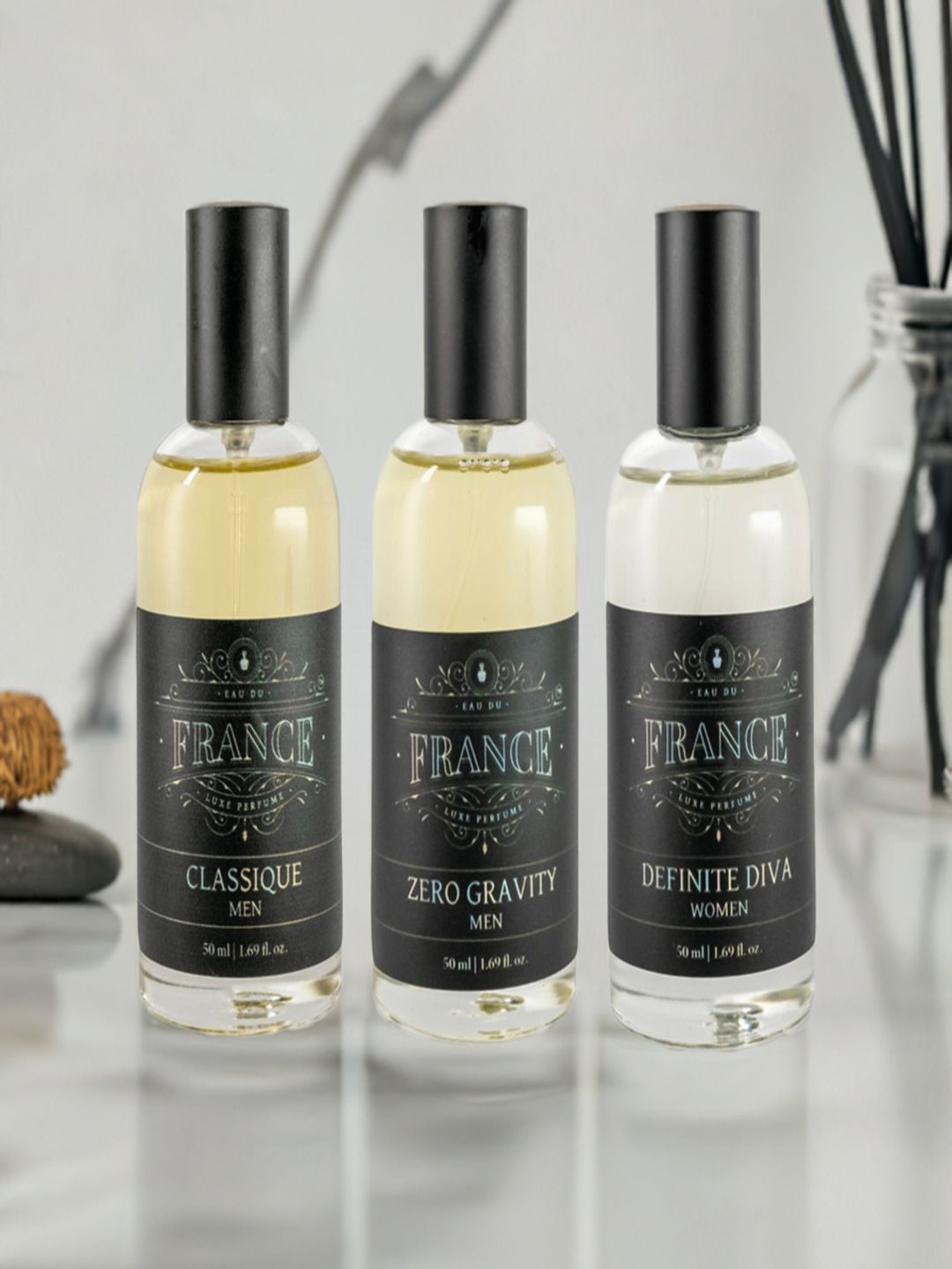 Eau DuFrance Set Of 3 Definite Diva Zero Gravity & Classique Eau De Parfum - 50 ml Each