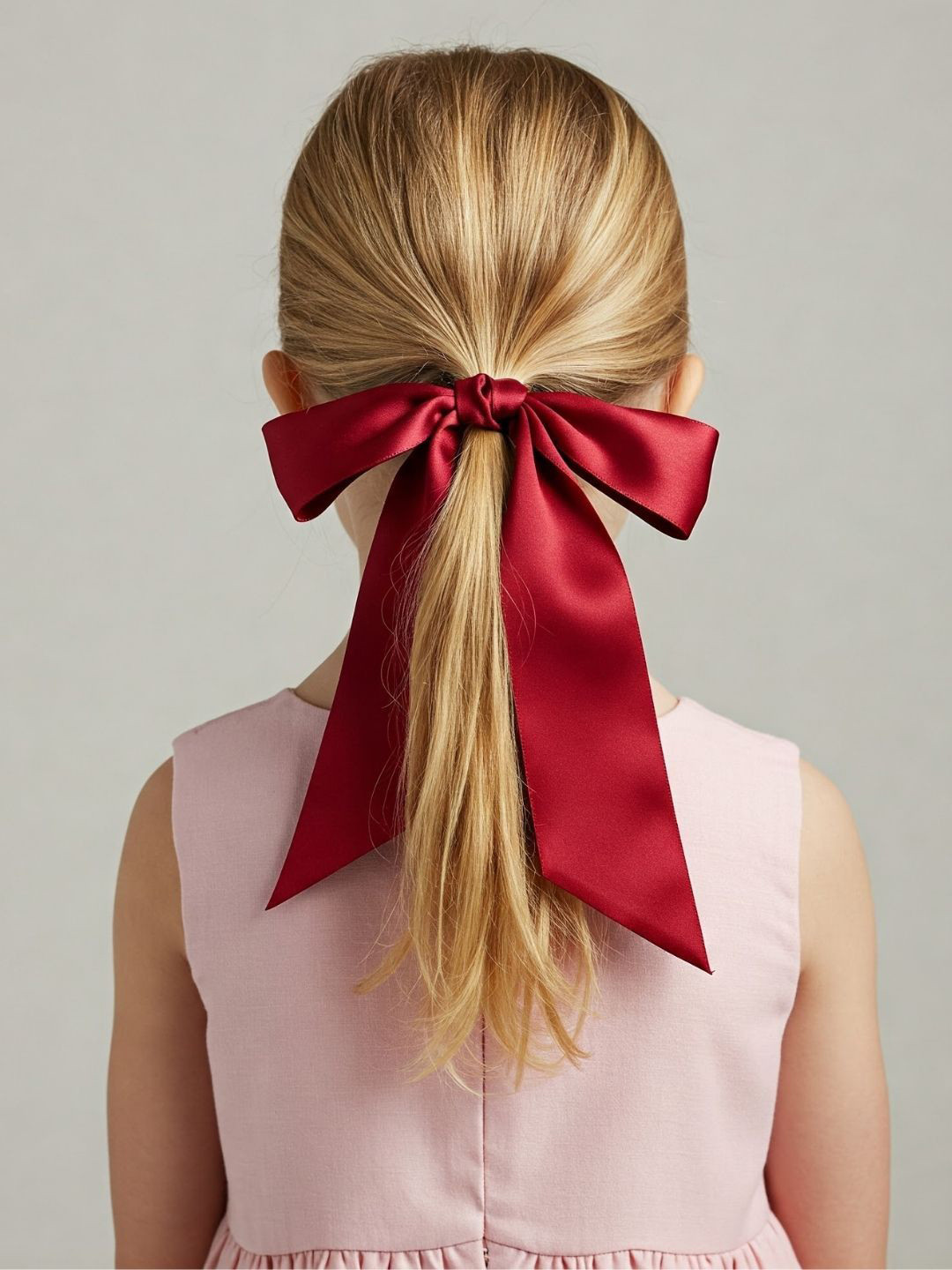 Mueras Girls Satin Silk Scrunchie with Bow Knot