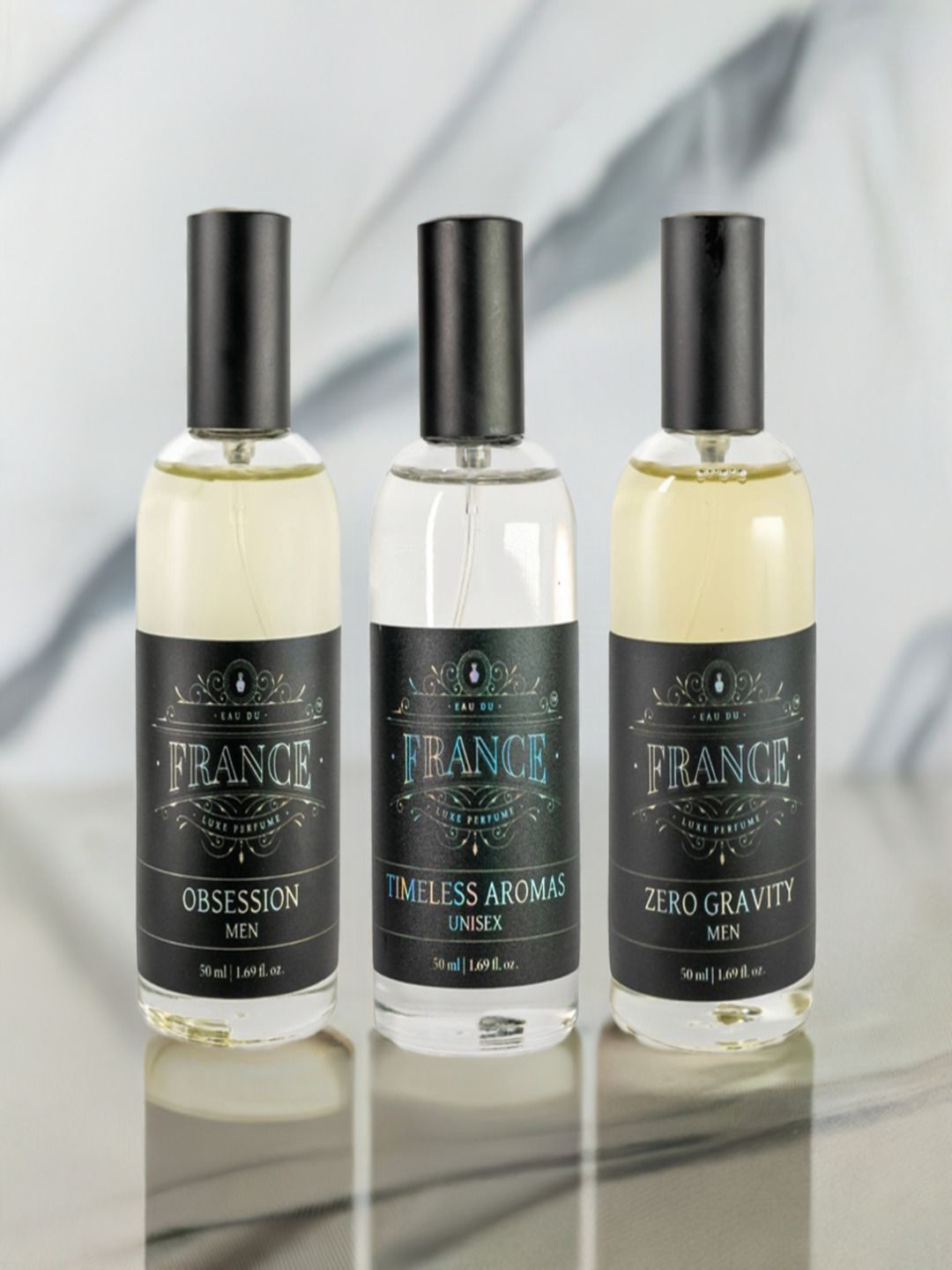Eau DuFrance Set Of 3 Timeless Aromas Zero Gravity & Obsession Eau De Parfum - 50 ml Each