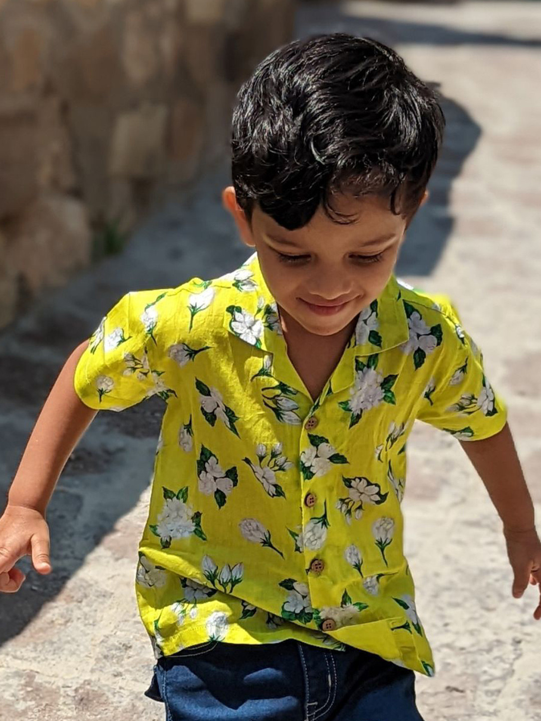 Tura Turi Boys Floral Printed Cotton Opaque Casual Shirt