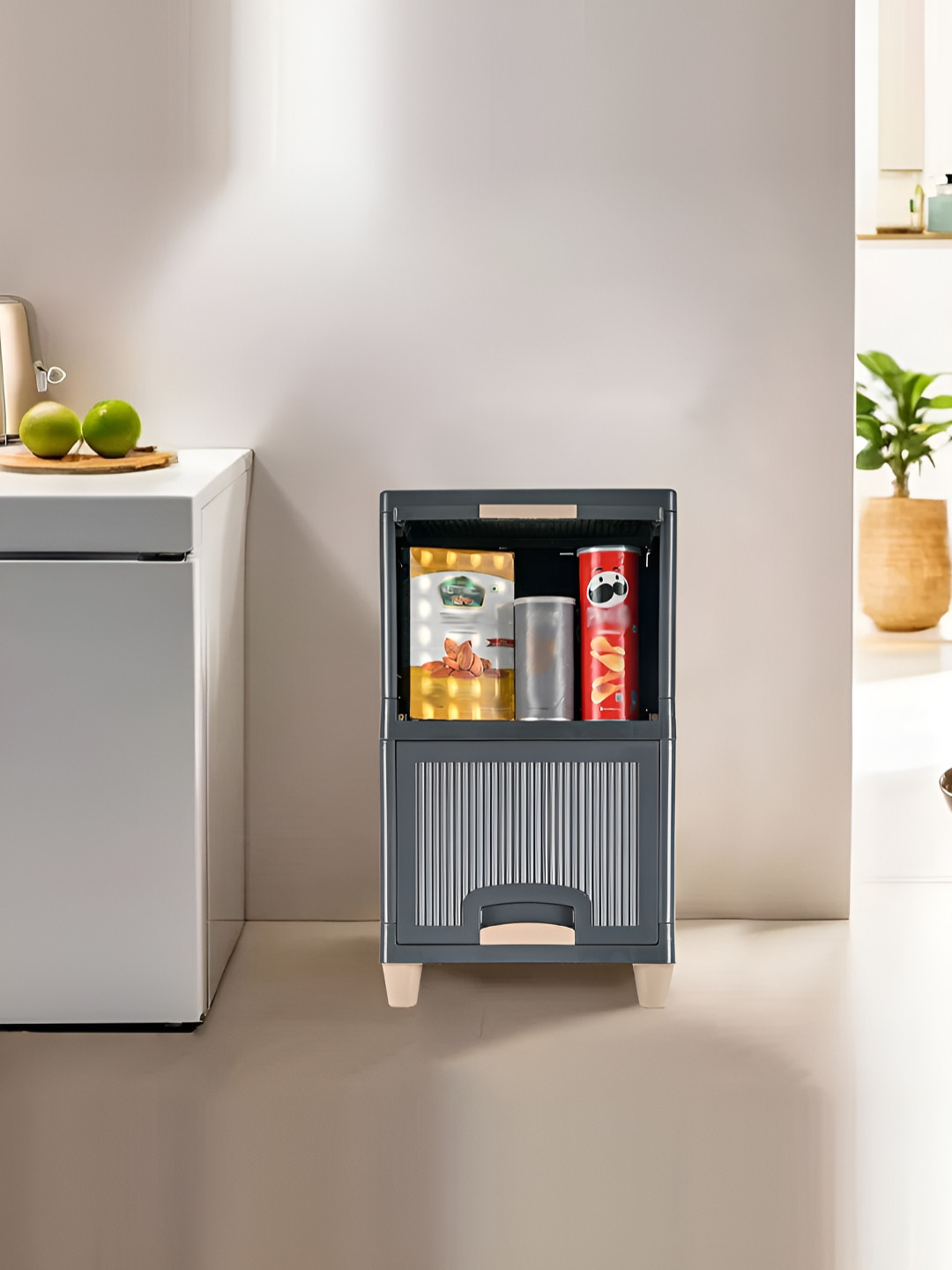 Aura Grey 2 Unit Cabinet Storage Drawer Organizer Multipurpose Folding Storage Rack