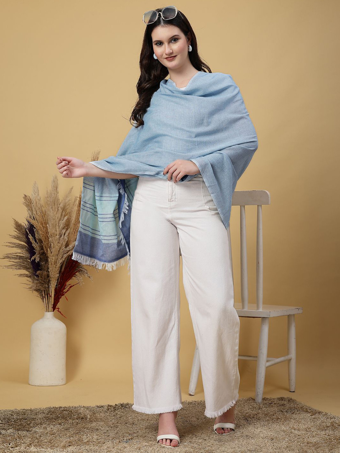 FABINALIV Striped Women's Cotton Stole