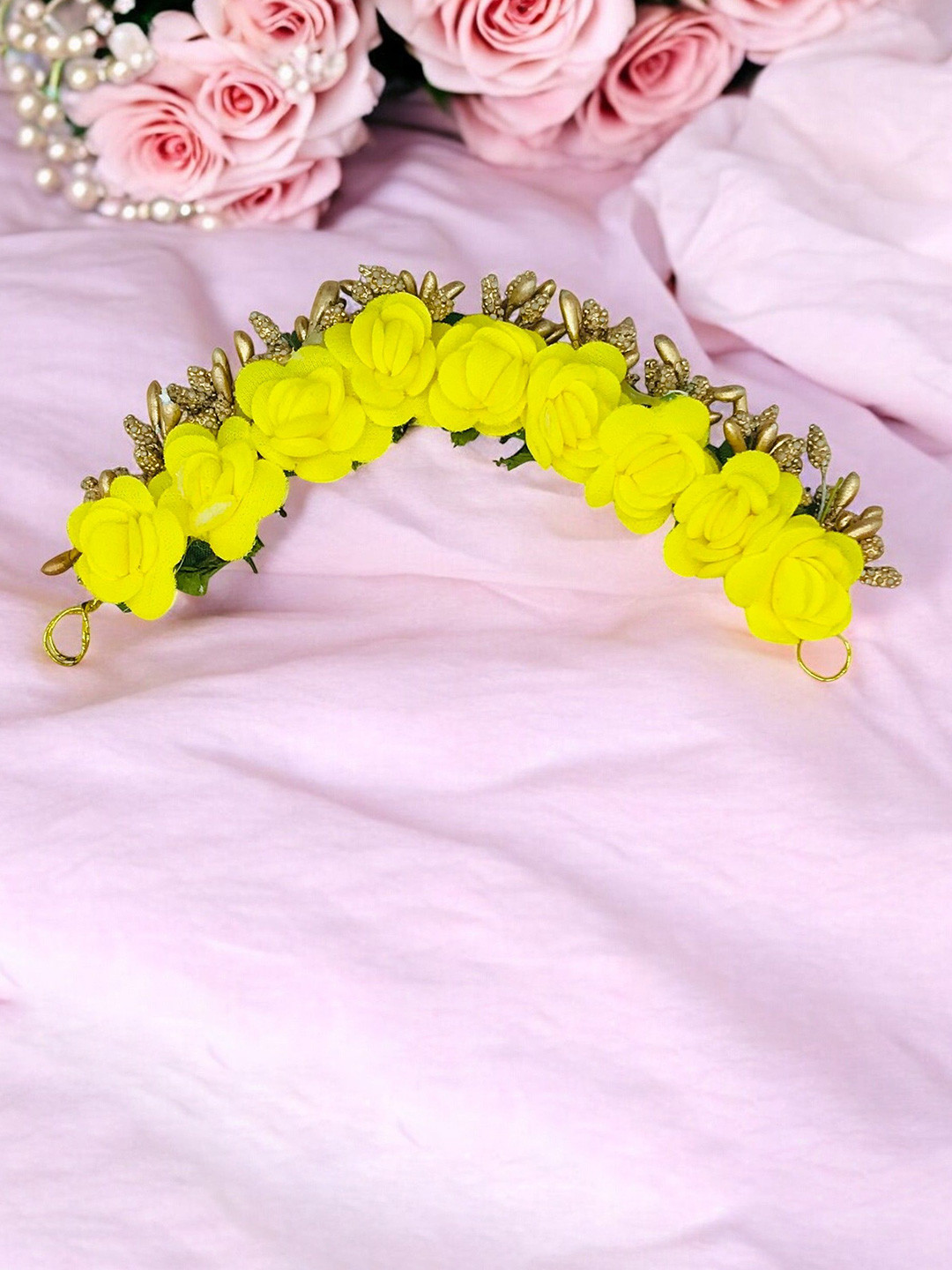 GADINFASHION Women Flower Crown Tiara Gajra