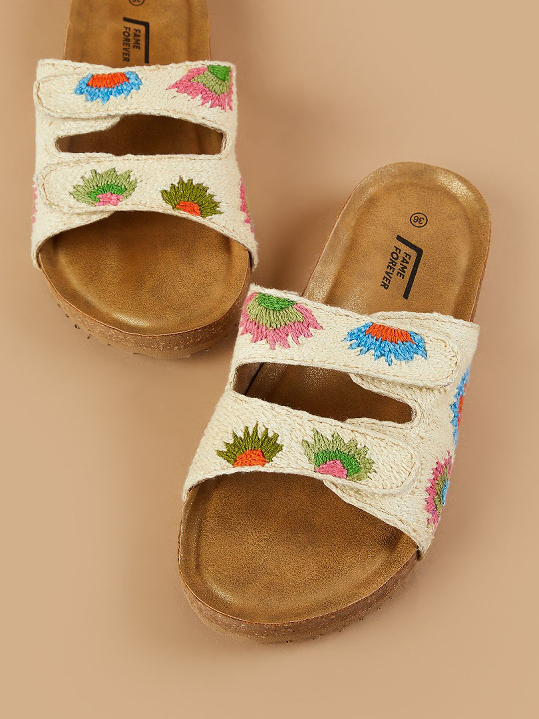 Fame Forever by Lifestyle Girls Woven Design Open Toe Flats