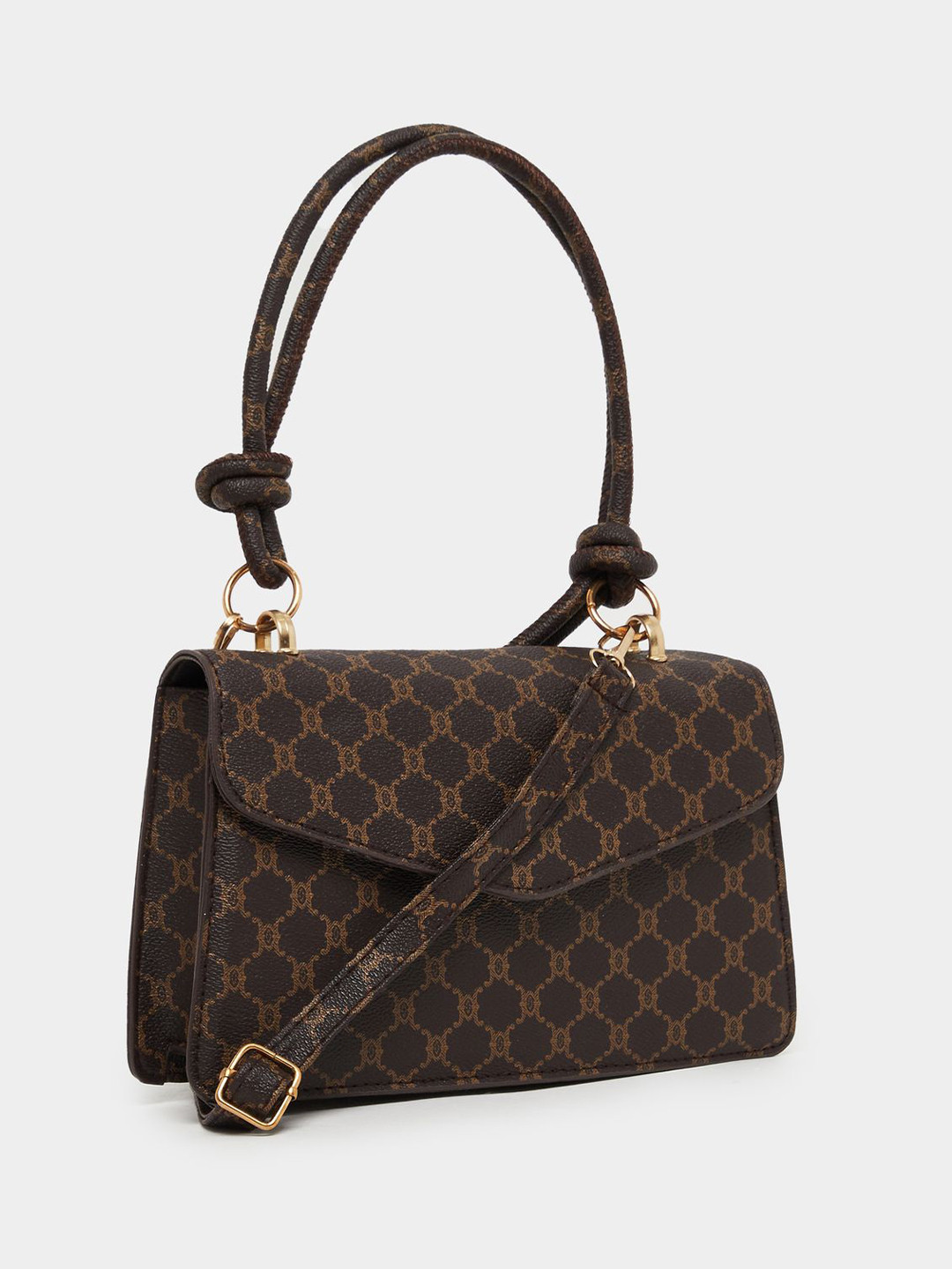 Styli Abstract Printed Tie Knot Handle Handbag