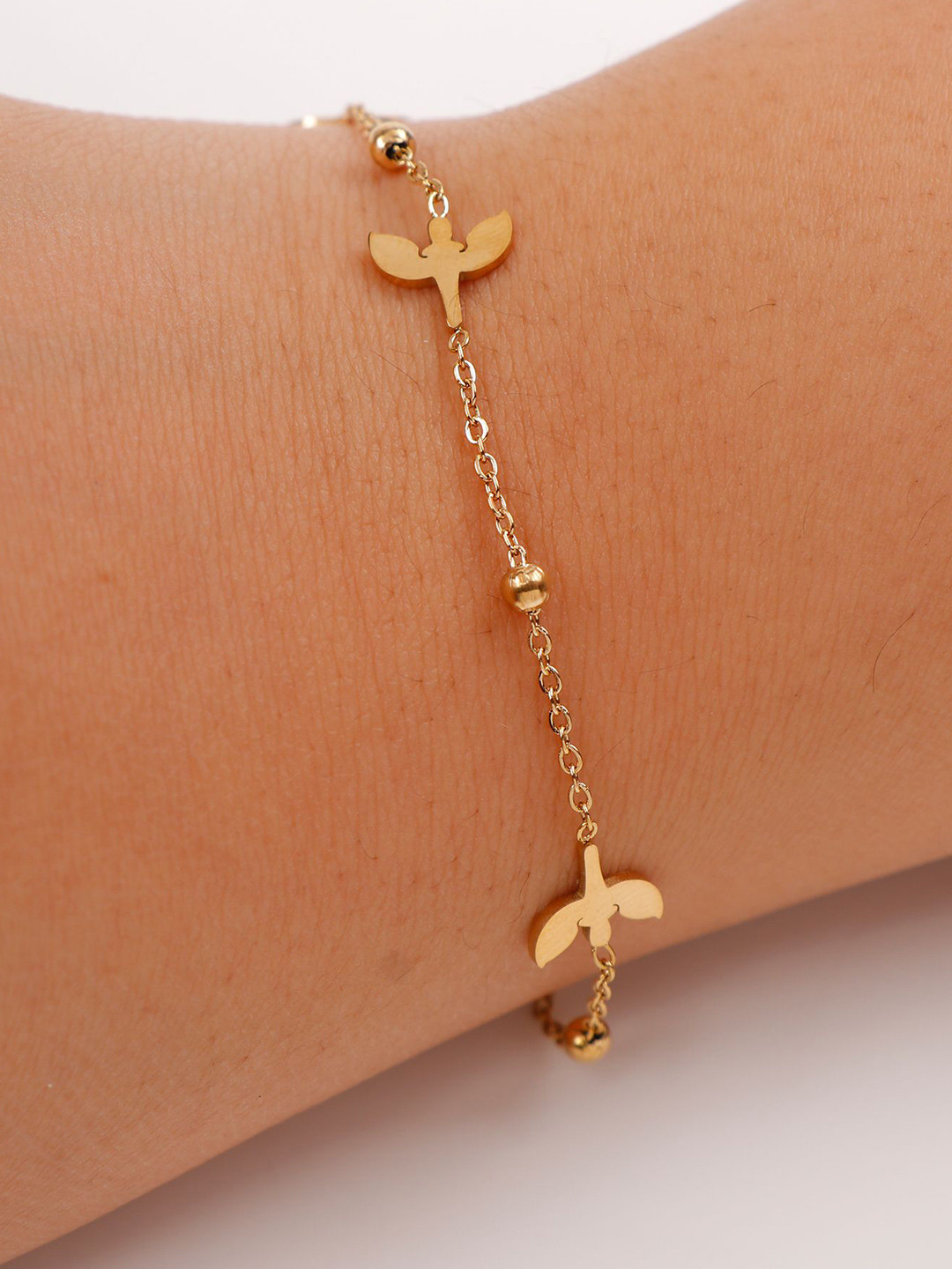 Archies Gold-Plated Little Birdies Link Bracelet