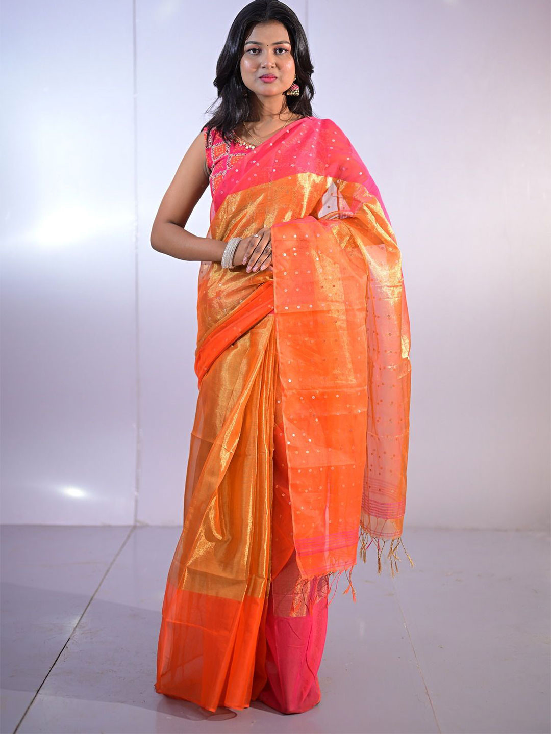 PREOSY Woven Design Bomkai silk Saree