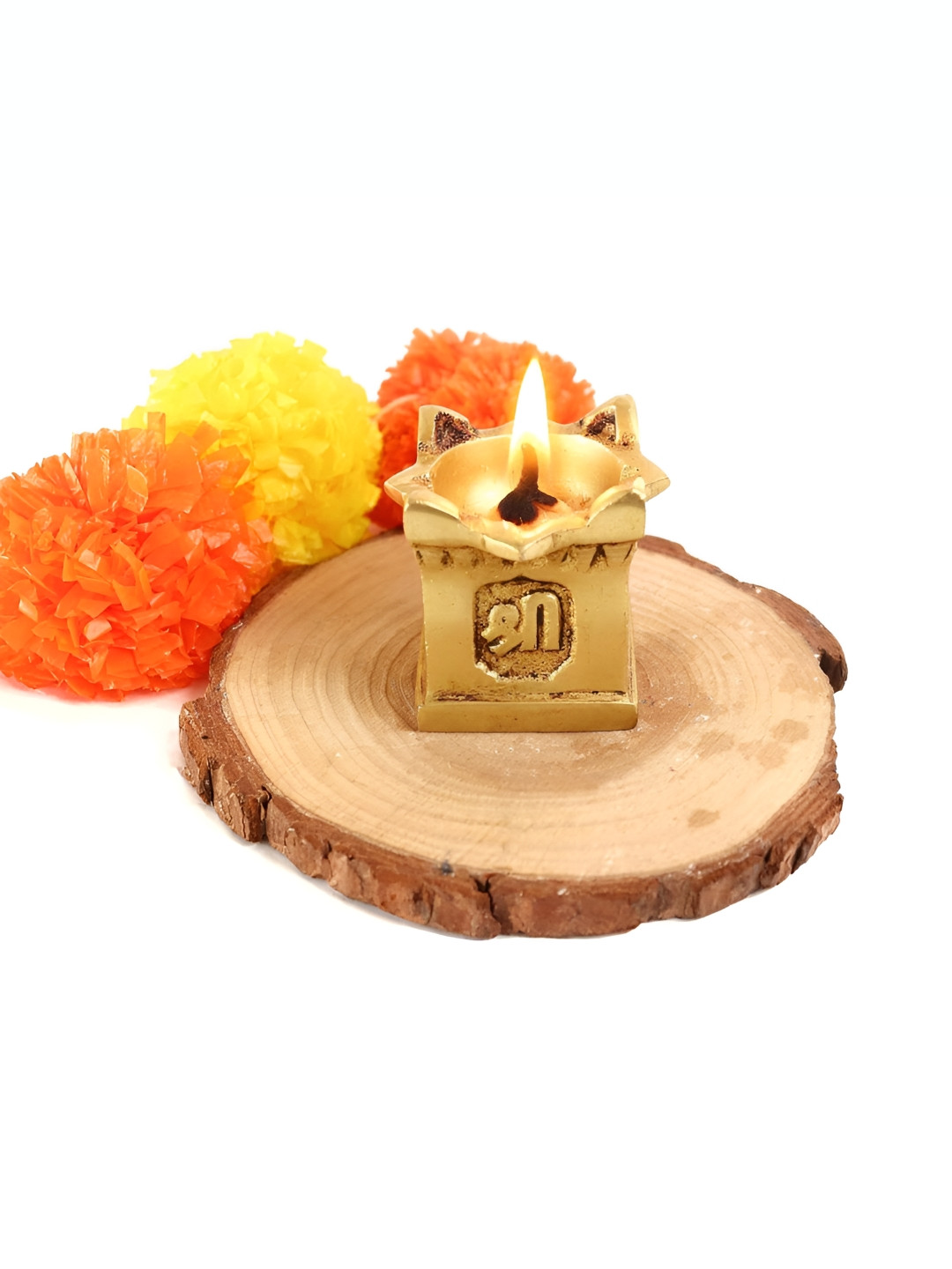 The Spiritual Living Gold-Toned Tulsi Diya