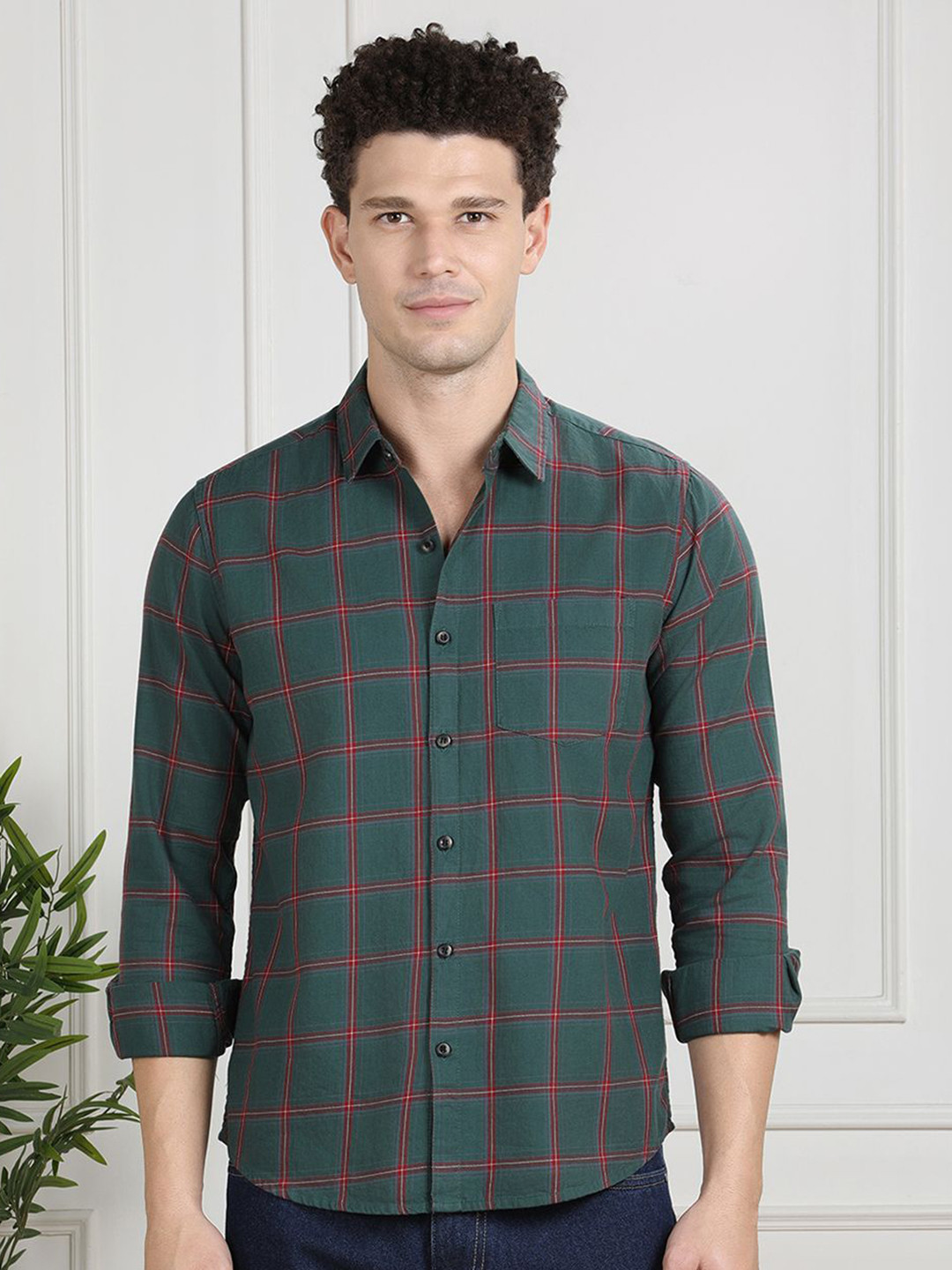 VALEN CLUB Men Premium Tartan Checks Checked Regular Fit Casual Shirt