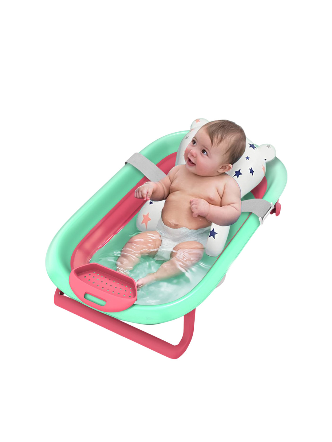 StarAndDaisy Kids Anti Slip Foldable Bath Tub With Cushion