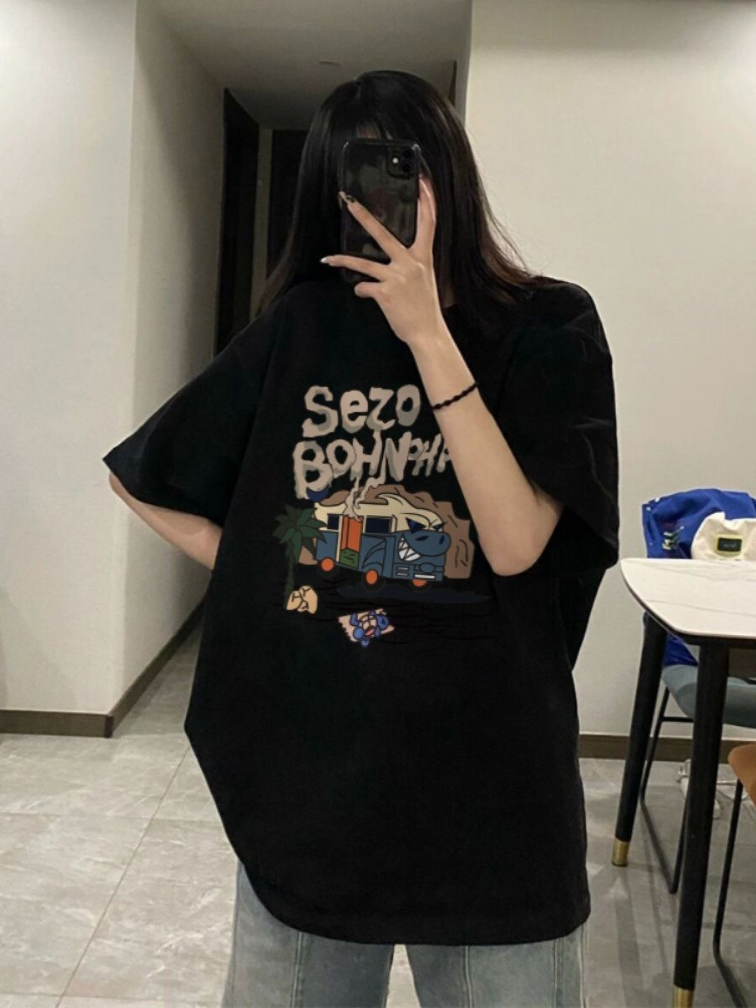 StyleCast x Revolte Women Printed Oversized T-shirt