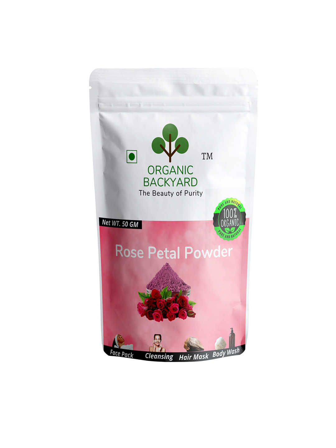 Organic Backyard Natural Rose Petal Powder - 50 g