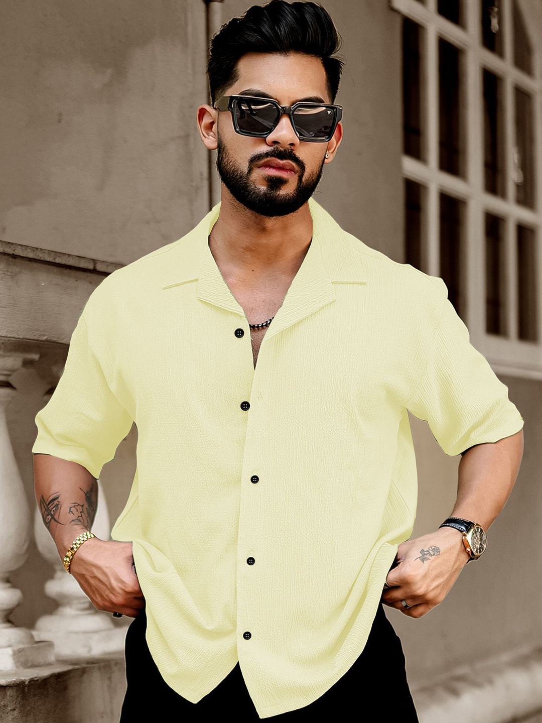 Molimen Men Classic Opaque Casual Shirt