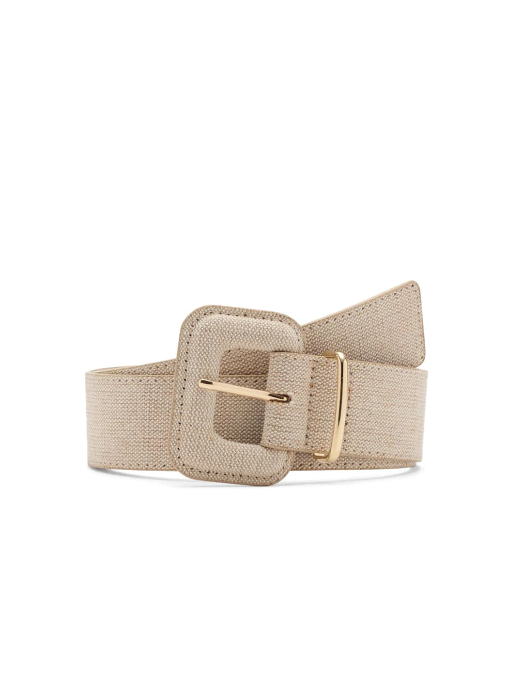 MANGO Women Cotton Linen Textured Belt