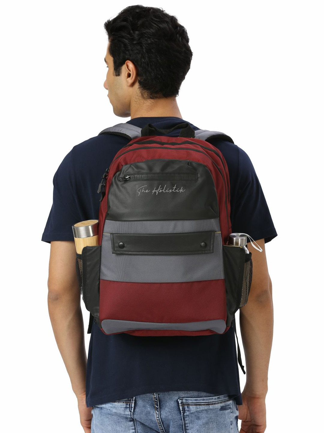 THE HOLISTIK Comrade Trendy Men Colourblocked Backpack