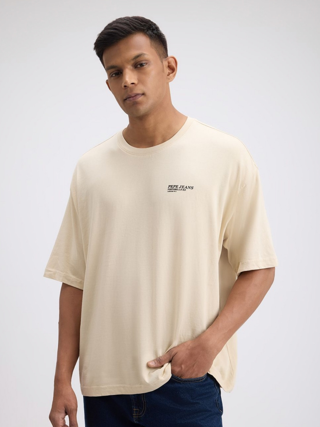 Pepe Jeans Men  Back Print Short Sleeve Oversized T-Shirt