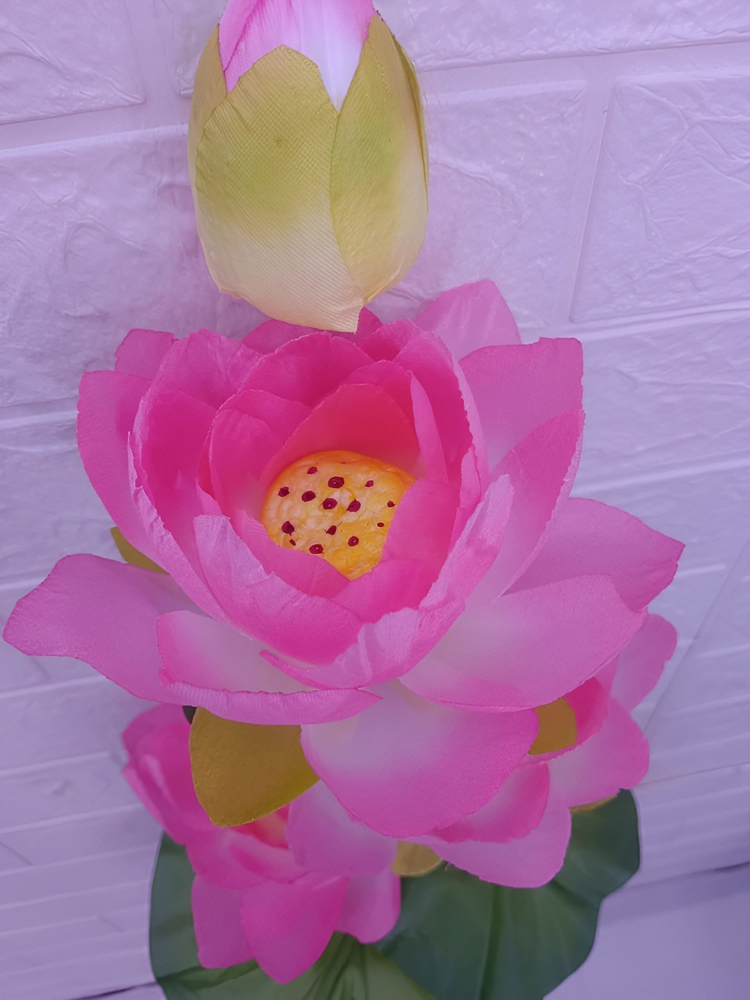 Nutts Pink 2 Pieces Lotus Artificial Flower