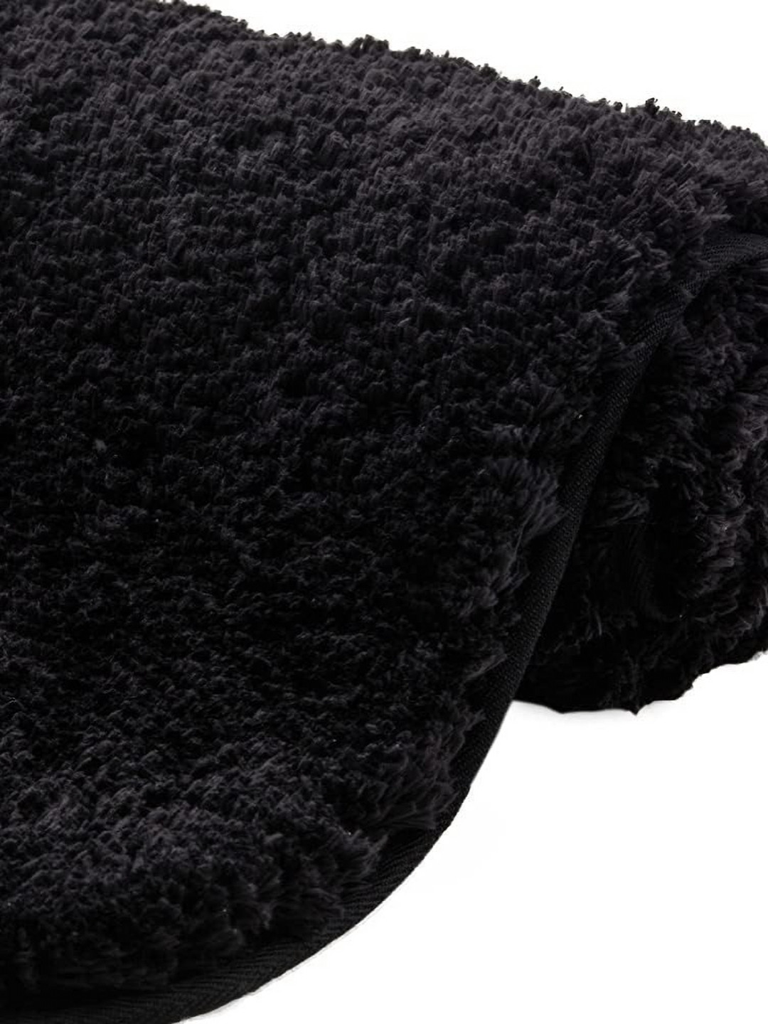 AaHo Decor Black Textured Anti-Slip High Absorbent Microfibre Bath Rugs