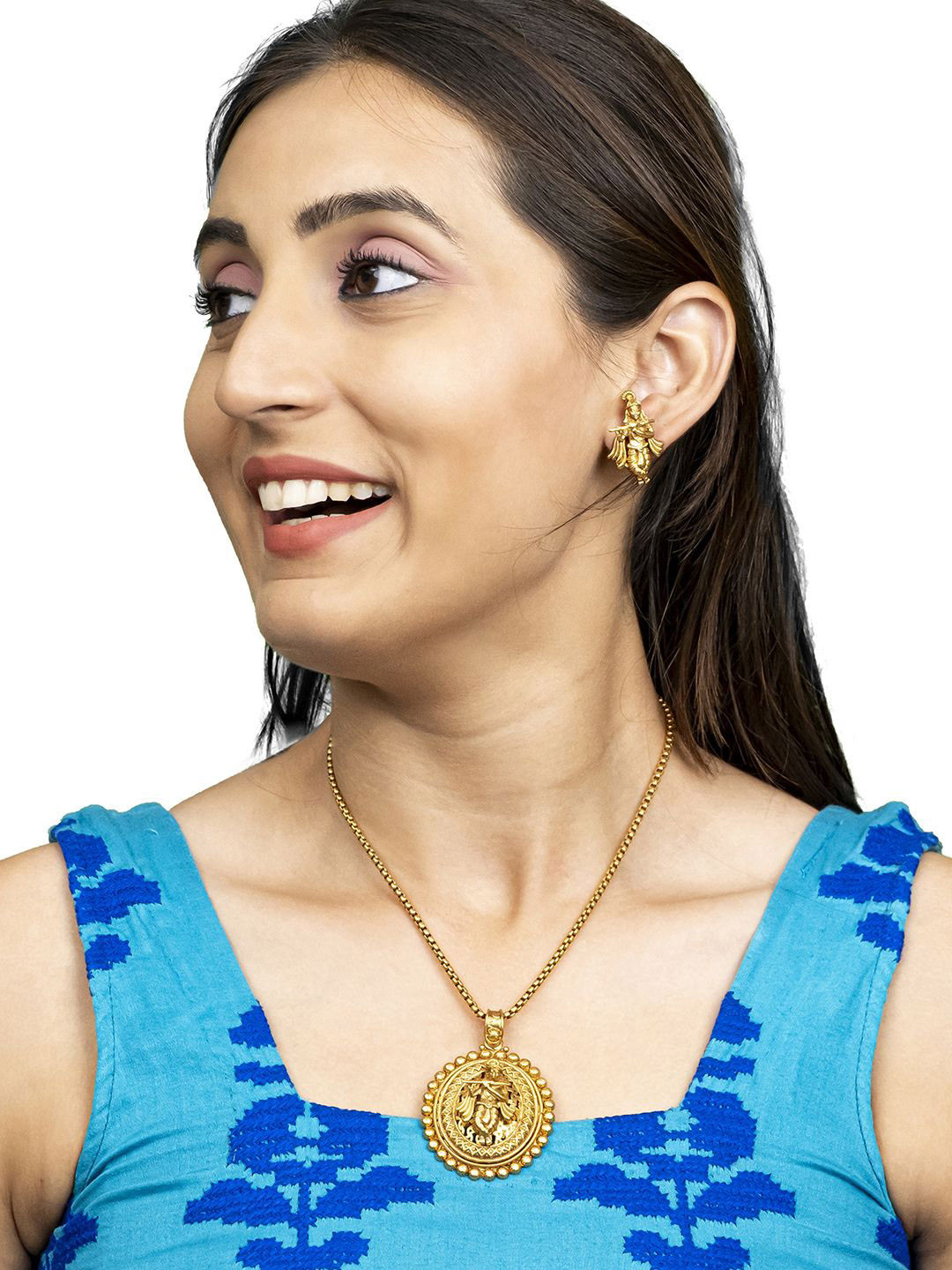 Shining Jewel - By Shivansh Gold-Plated Shree Krishna Jewellery Set