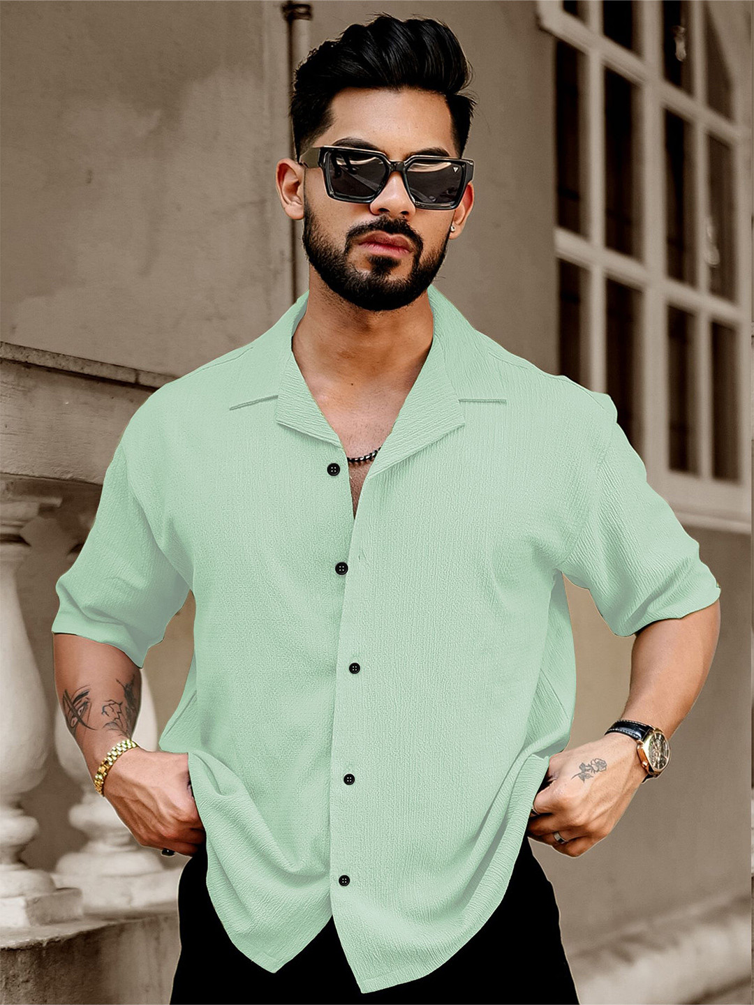 Molimen Men Classic Opaque Casual Shirt