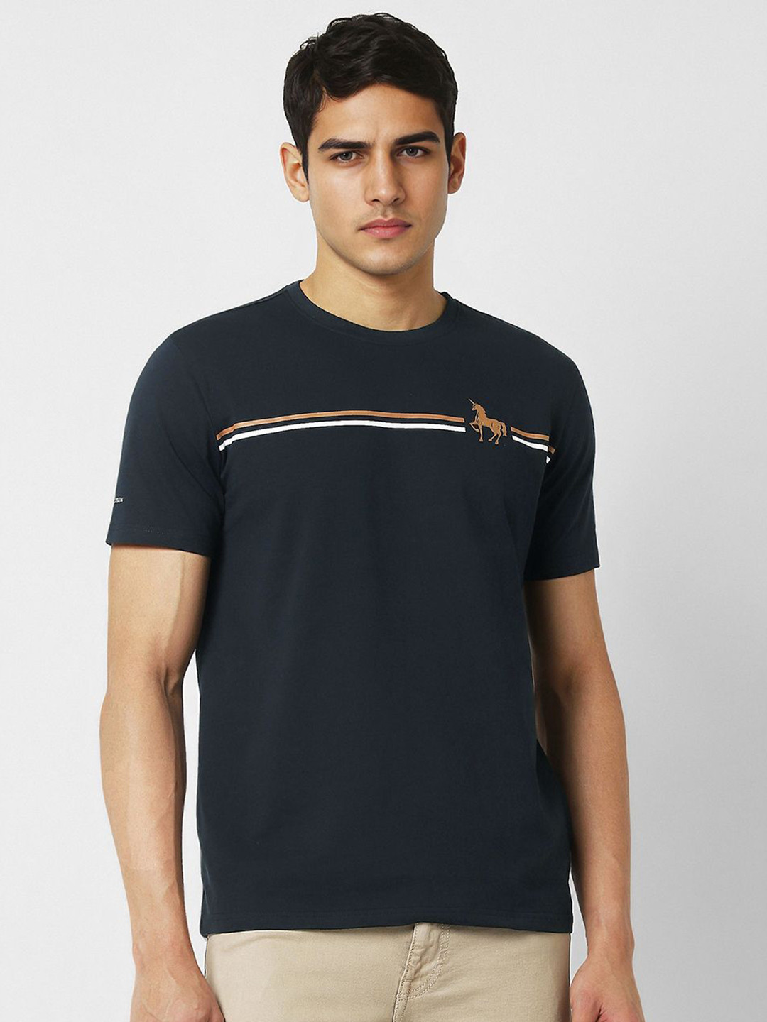 Van Heusen Sport Men Stripped Printed T-shirt