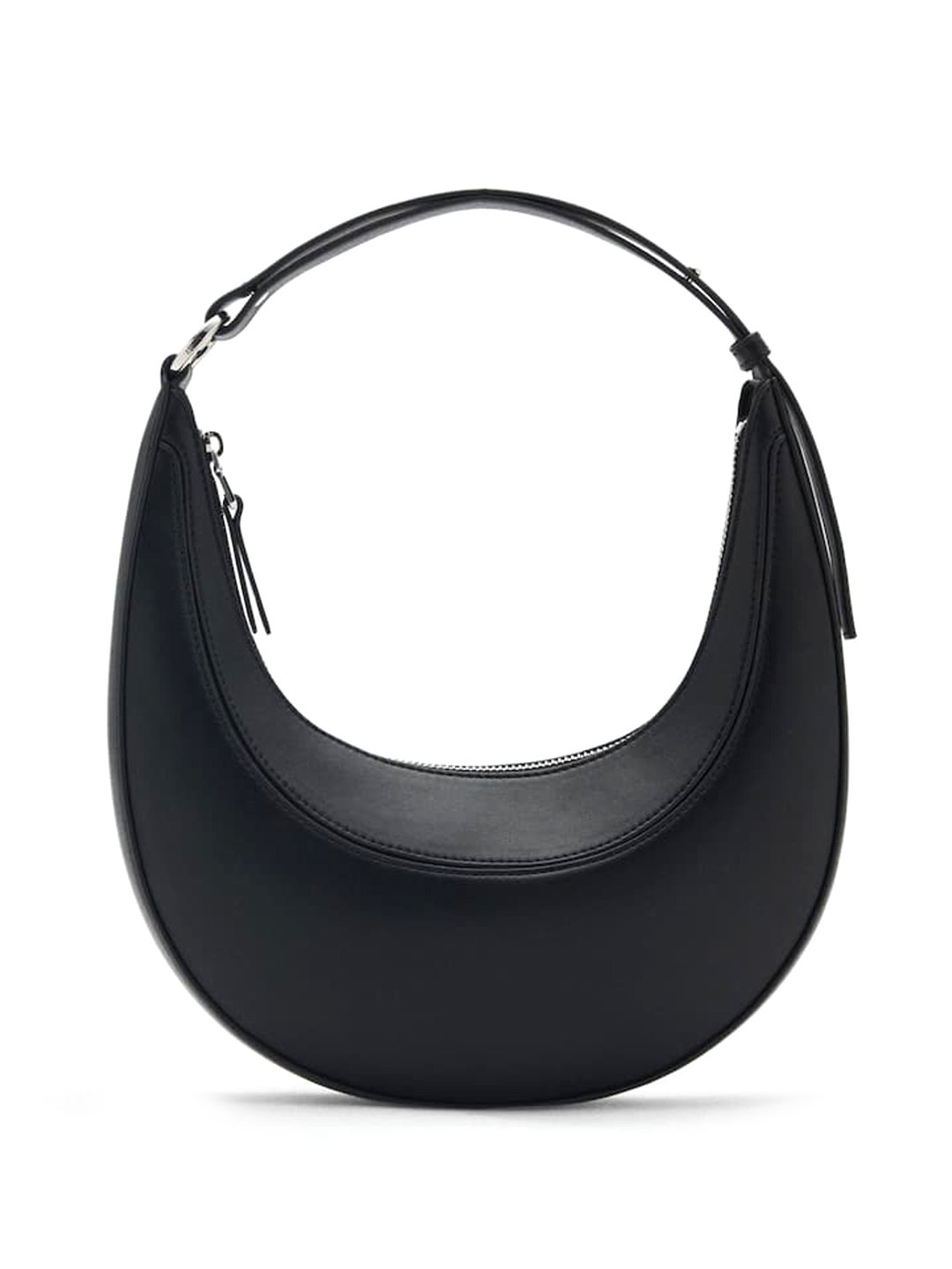 MANGO Faux Leather Half Moon Shoulder Bag