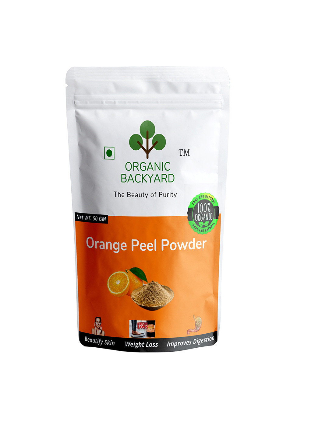 Organic Backyard Natural Orange Peel Powder Face Mask - 50 g