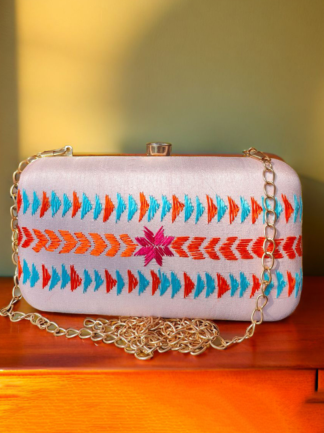 Phulkari Forever Phulkari Embroidered Box Clutch