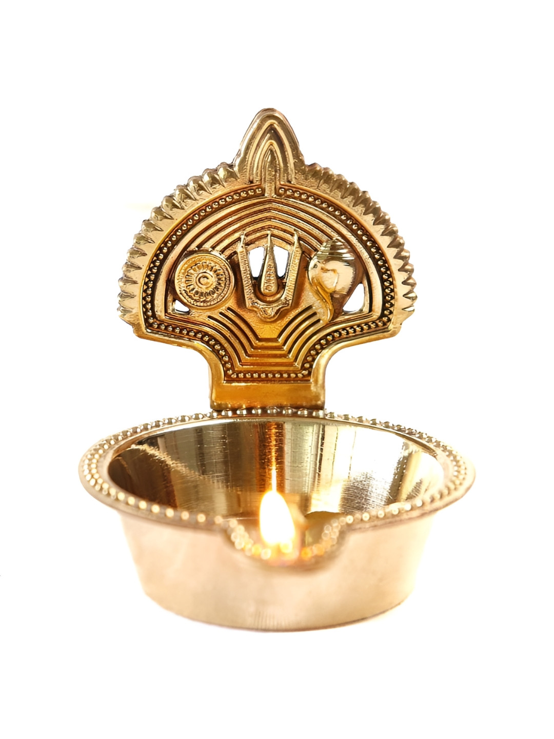 The Spiritual Living Gold-Toned Shank Chakra Diya