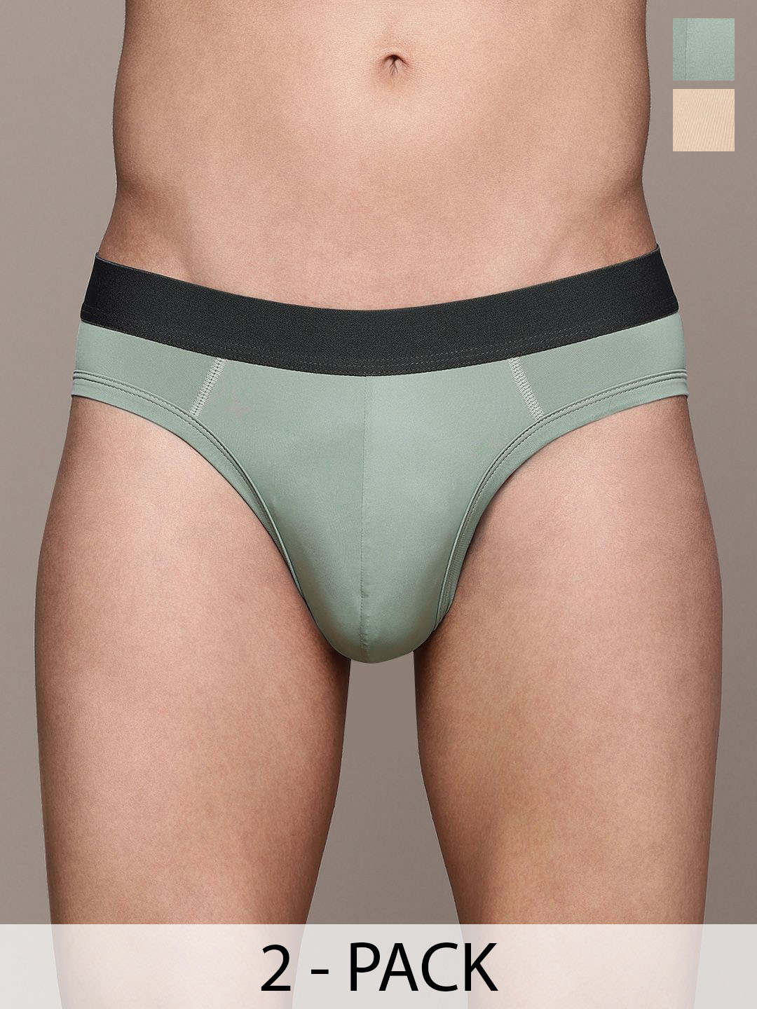 The Roadster Lifestyle Co. Men Pack Of 2 Breathable Outer Elastic Low-Rise Briefs RD-PM-M