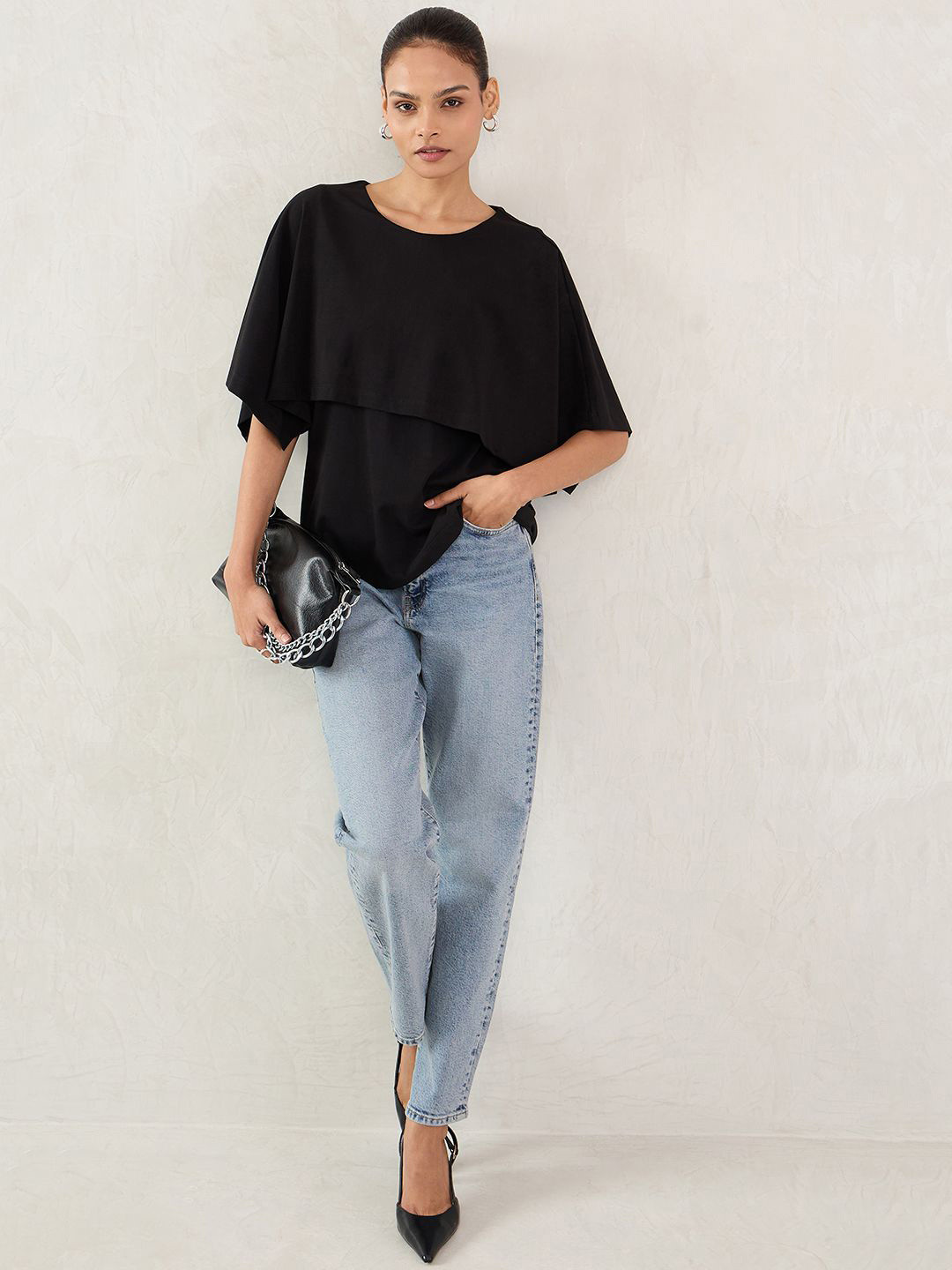 FEMMELLA Women Cotton Cape Top