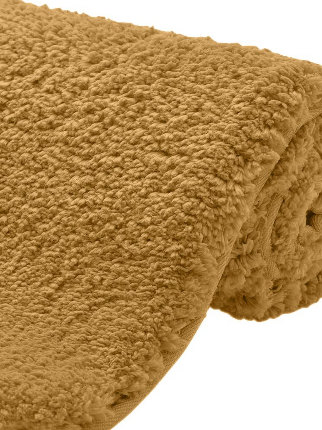 AaHo Decor Yellow Textured Anti-Slip High Absorbent Microfibre Bath Rugs